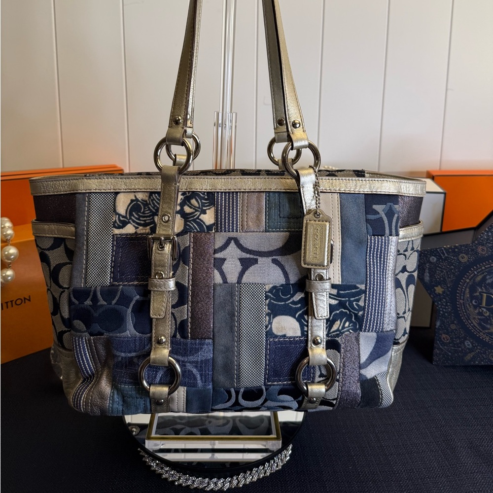 EUC Coach Denim Patchwork Tote 2009
